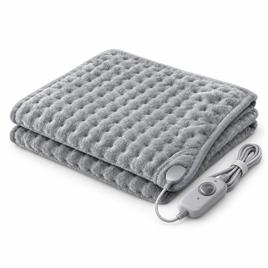 Electric heating pad on a white background