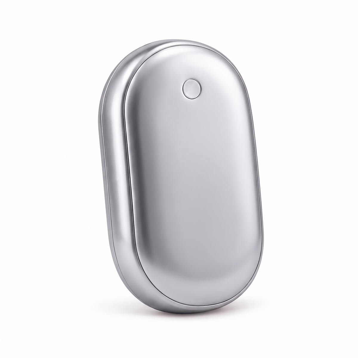 Pocket hand warmer in Silver on a white background