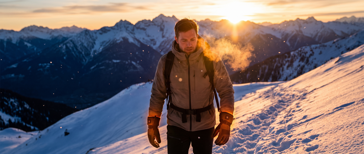 Hiking in a heated jacket